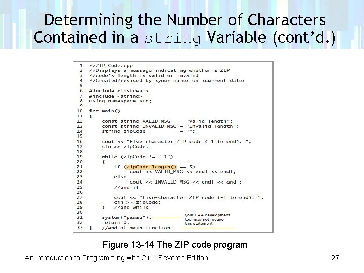 Determining the Number of Characters Contained in a string Variable (cont’d. ) Figure 13