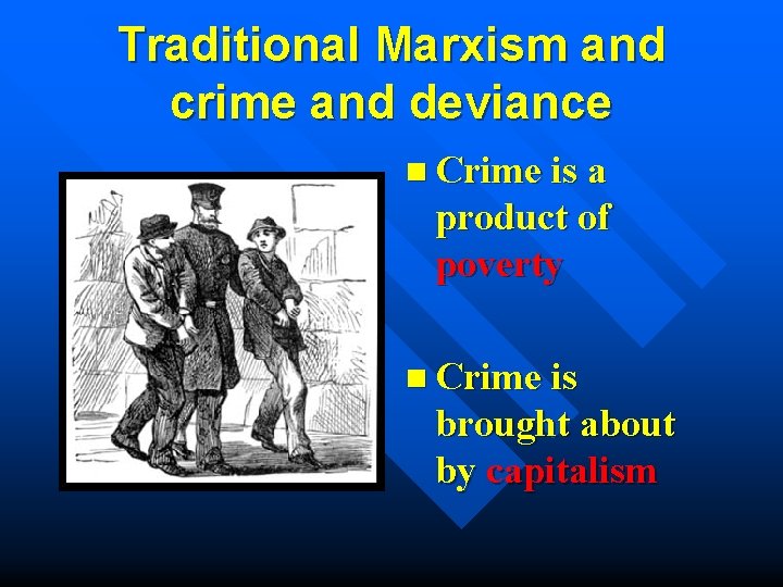 Traditional Marxism and crime and deviance n Crime is a product of poverty n