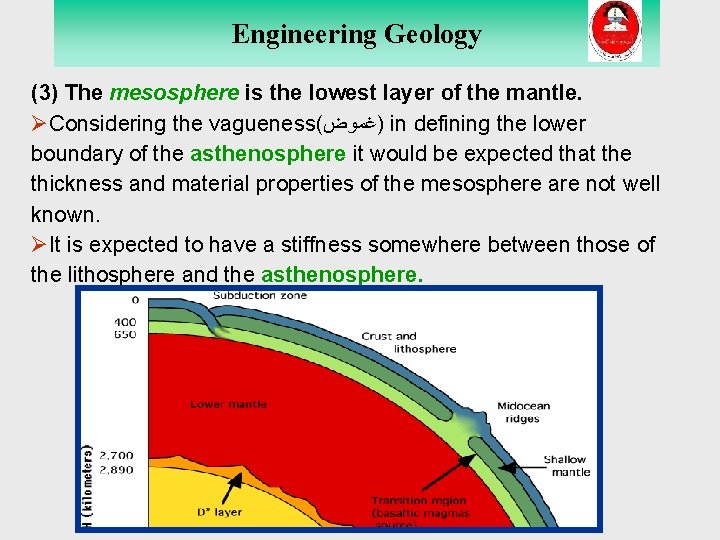 Engineering Geology THE MANTLE (3) The mesosphere is the lowest layer of the mantle. Engineering Geology THE MANTLE (3) The mesosphere is the lowest layer of the mantle.