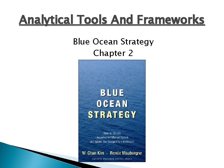 Analytical Tools And Frameworks Blue Ocean Strategy Chapter 2 