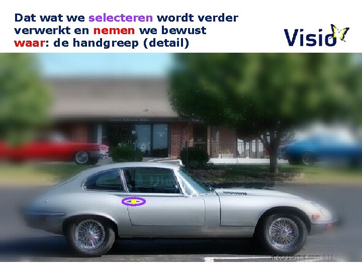 Dat we selecteren wordt verder verwerkt en nemen we bewust waar: de handgreep (detail) Dat we selecteren wordt verder verwerkt en nemen we bewust waar: de handgreep (detail)