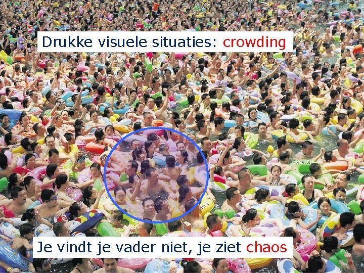 1. Visuele selectieve aandacht Drukke visuele situaties: crowding Bepaalt wat je ziet: Je vindt 1. Visuele selectieve aandacht Drukke visuele situaties: crowding Bepaalt wat je ziet: Je vindt