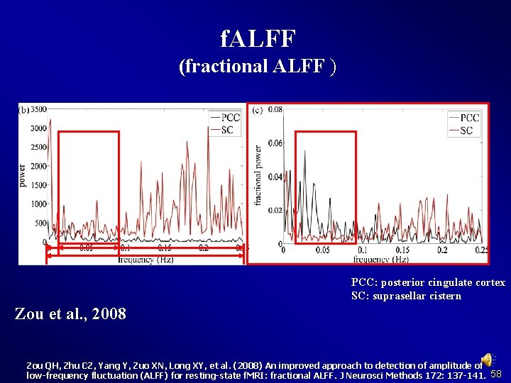 f. ALFF (fractional ALFF ) PCC: posterior cingulate cortex SC: suprasellar cistern Zou et