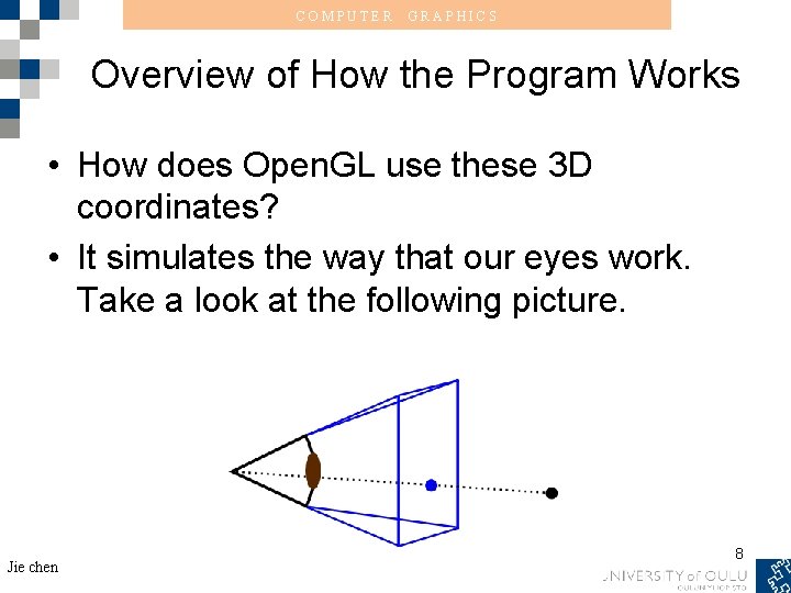 COMPUTER GRAPHICS Overview of How the Program Works • How does Open. GL use