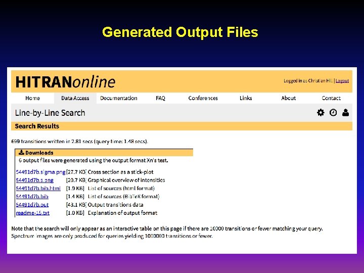 Generated Output Files Generated Output Files