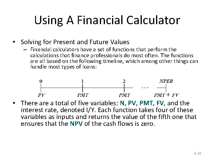 Using A Financial Calculator • Solving for Present and Future Values – Financial calculators Using A Financial Calculator • Solving for Present and Future Values – Financial calculators