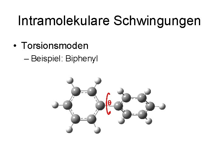 Intramolekulare Schwingungen • Torsionsmoden – Beispiel: Biphenyl q 