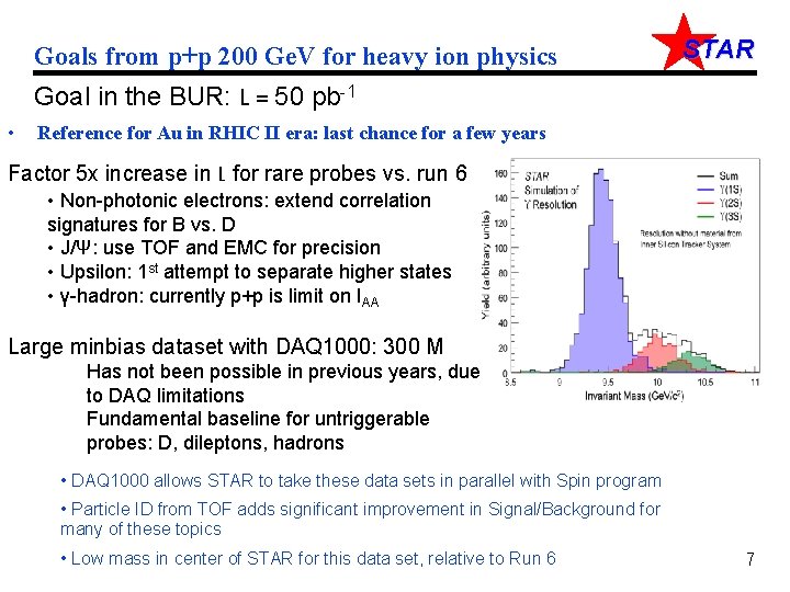 Goals from p+p 200 Ge. V for heavy ion physics STAR Goal in the