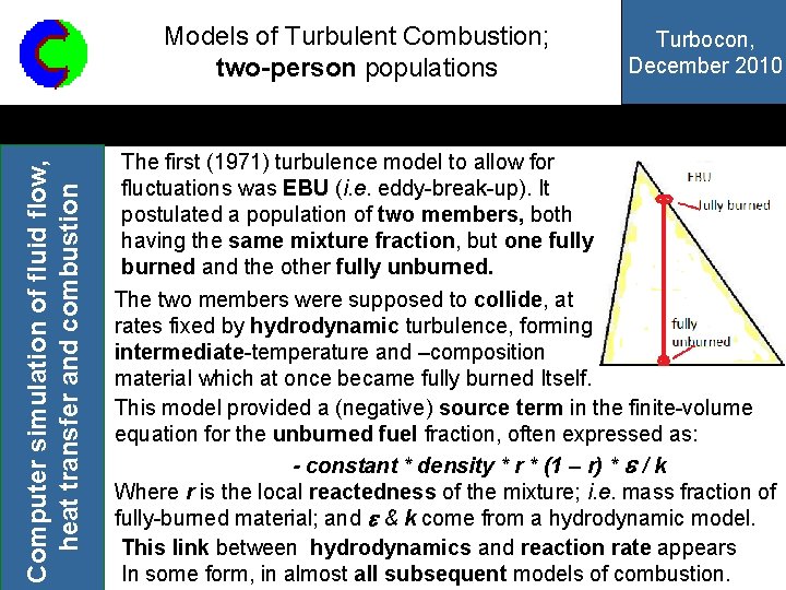 Computer simulation of fluid flow, heat transfer and combustion Models of Turbulent Combustion; two-person