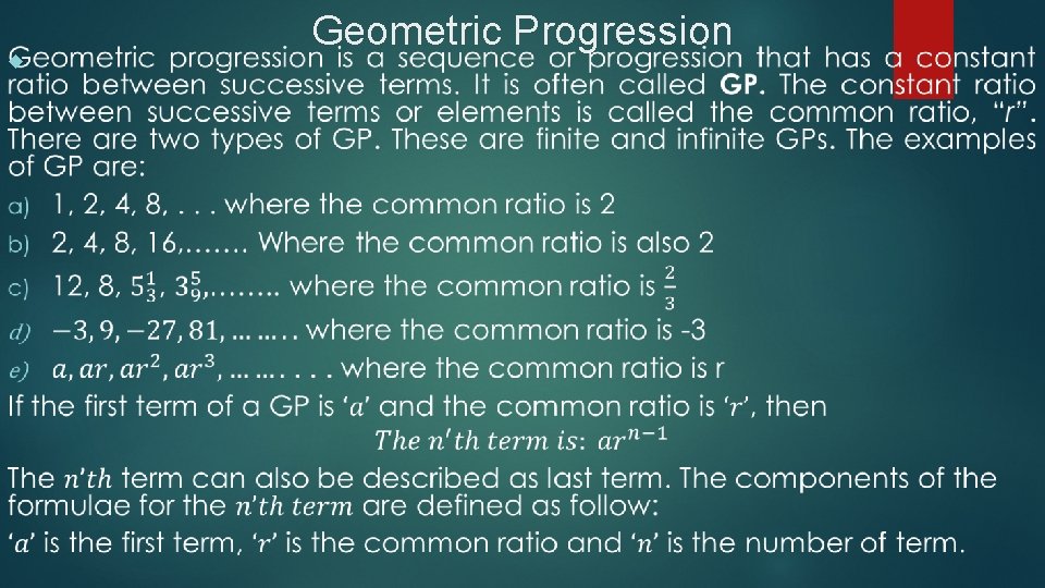  Geometric Progression 