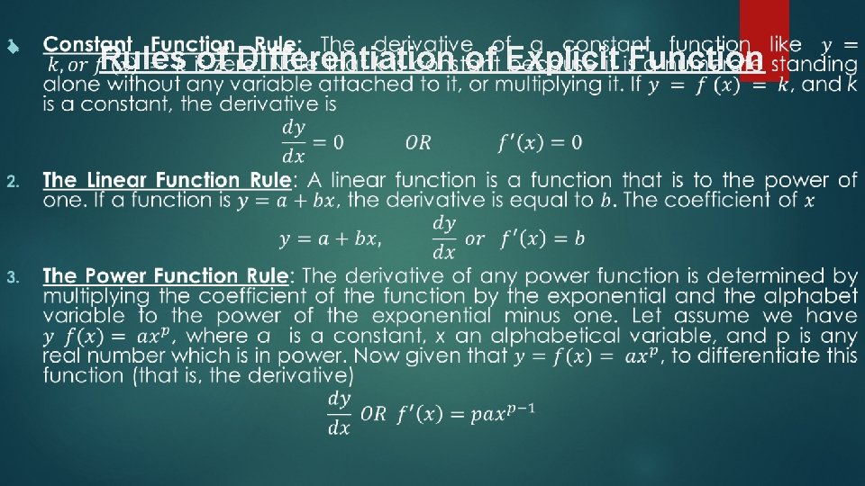  Rules of Differentiation of Explicit Function 