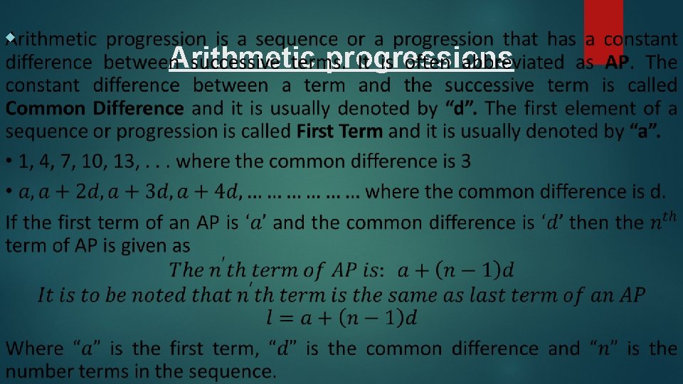  Arithmetic progressions 