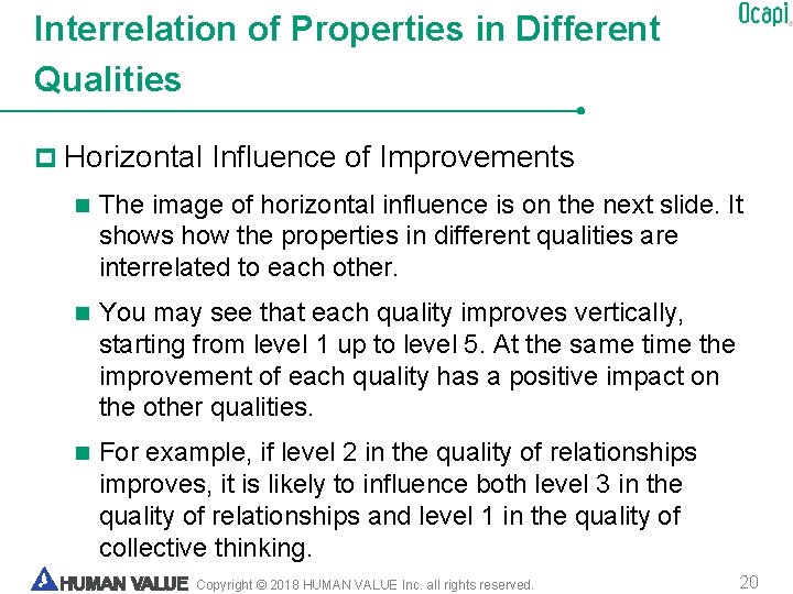 Interrelation of Properties in Different Qualities p Horizontal Influence of Improvements n The image