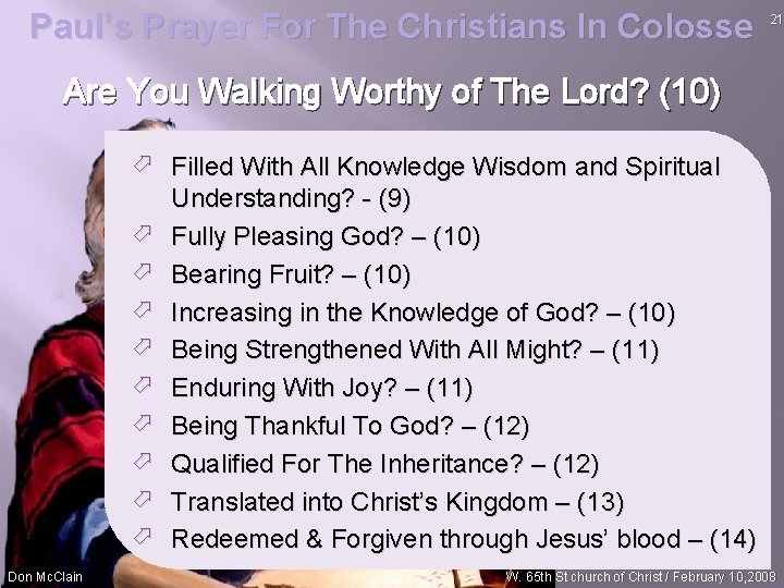 Paul’s Prayer For The Christians In Colosse 21 Are You Walking Worthy of The