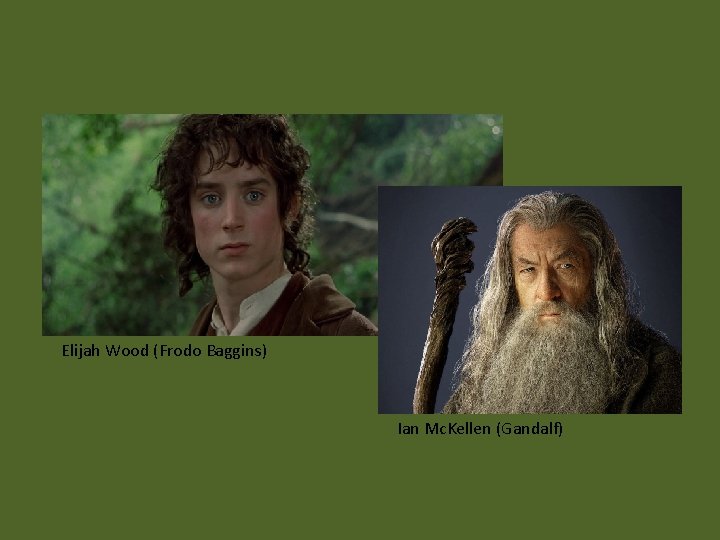 Elijah Wood (Frodo Baggins) Ian Mc. Kellen (Gandalf) Elijah Wood (Frodo Baggins) Ian Mc. Kellen (Gandalf)