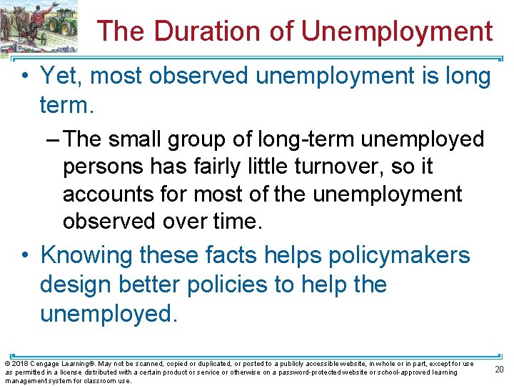 The Duration of Unemployment • Yet, most observed unemployment is long term. – The