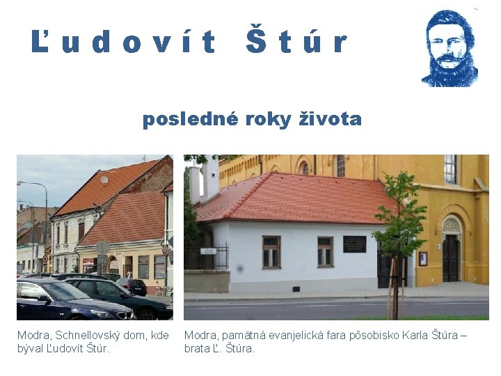 Ľudovít Štúr posledné roky života Modra, Schnellovský dom, kde býval Ľudovít Štúr. Modra, pamätná