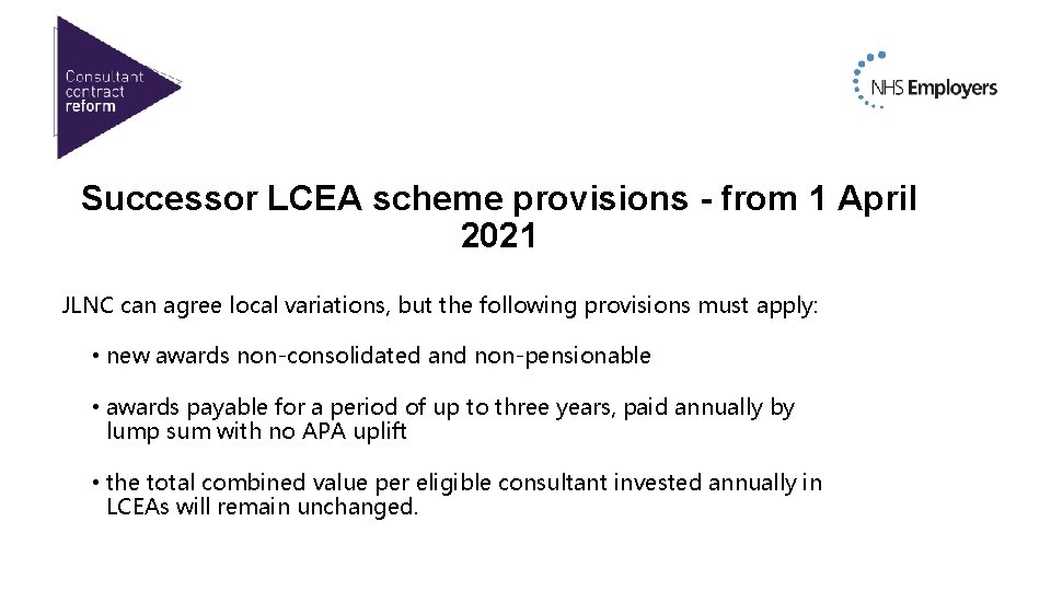 Successor LCEA scheme provisions - from 1 April 2021 JLNC can agree local variations, Successor LCEA scheme provisions - from 1 April 2021 JLNC can agree local variations,