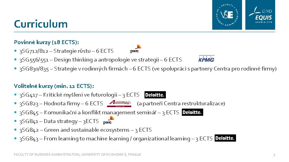 Curriculum Povinné kurzy (18 ECTS): § 3 SG 712/812 – Strategie růstu – 6