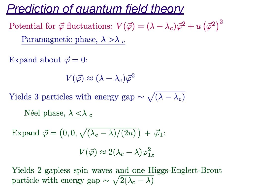 Prediction of quantum field theory 