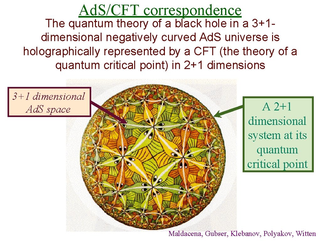 Ad. S/CFT correspondence The quantum theory of a black hole in a 3+1 dimensional