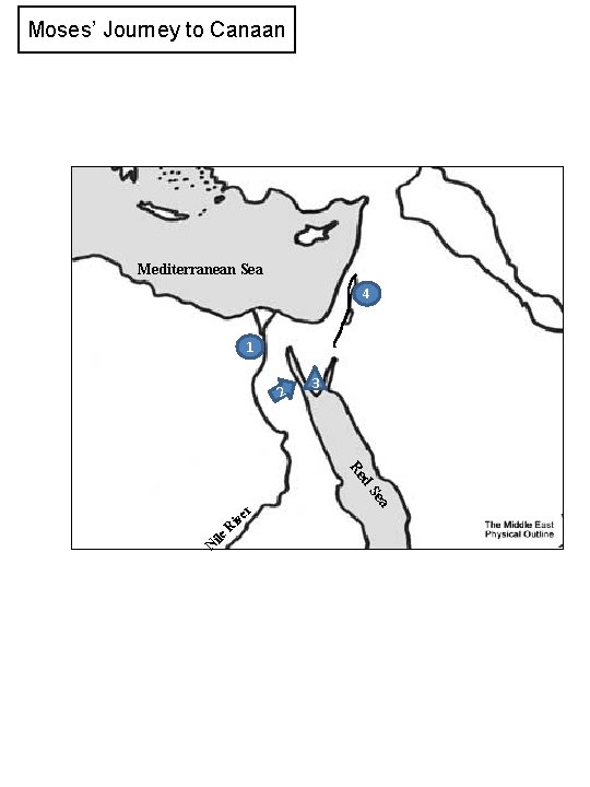 Moses’ Journey to Canaan Mediterranean Sea 4 1 2 3 R ea d. S