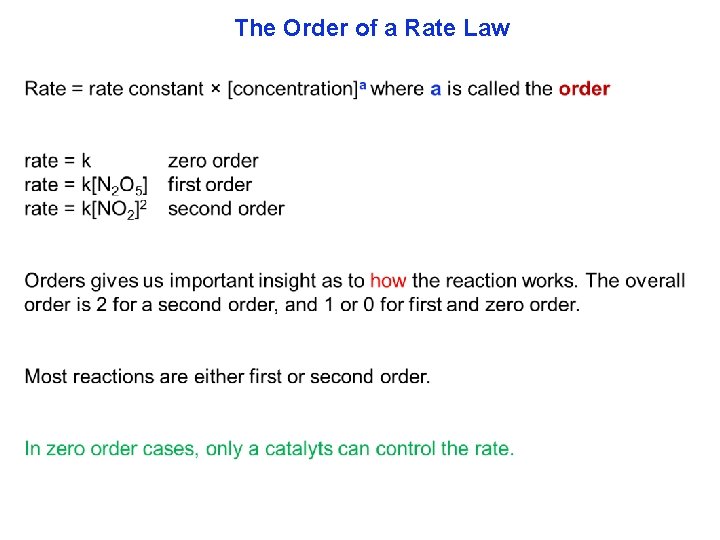 The Order of a Rate Law 