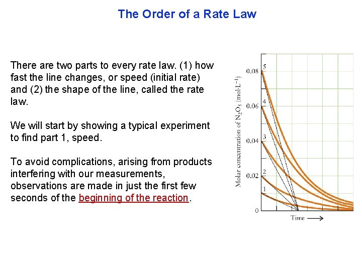 The Order of a Rate Law There are two parts to every rate law.