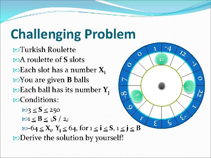 Challenging Problem 1 -4 12 12 3 1 6 -8 -7 0 22 7