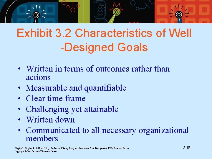 Exhibit 3. 2 Characteristics of Well -Designed Goals • Written in terms of outcomes