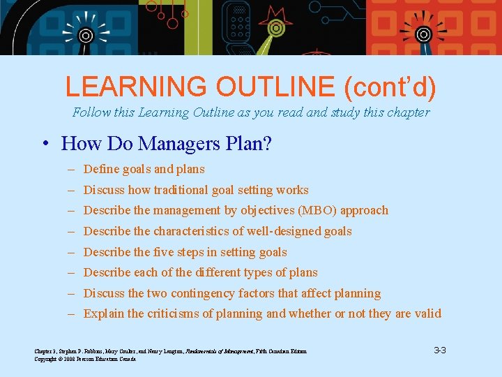 LEARNING OUTLINE (cont’d) Follow this Learning Outline as you read and study this chapter