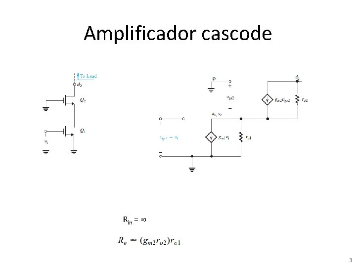 Amplificador cascode Rin = 3 