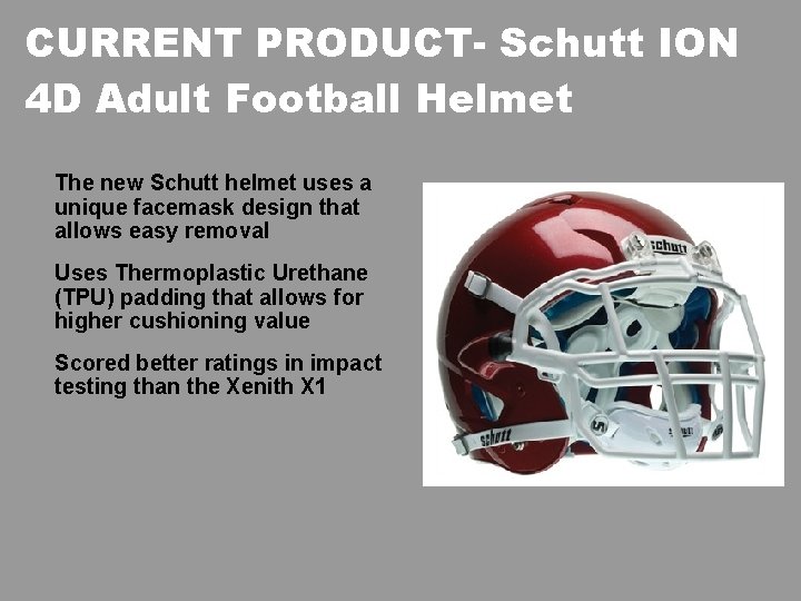 CURRENT PRODUCT- Schutt ION 4 D Adult Football Helmet The new Schutt helmet uses