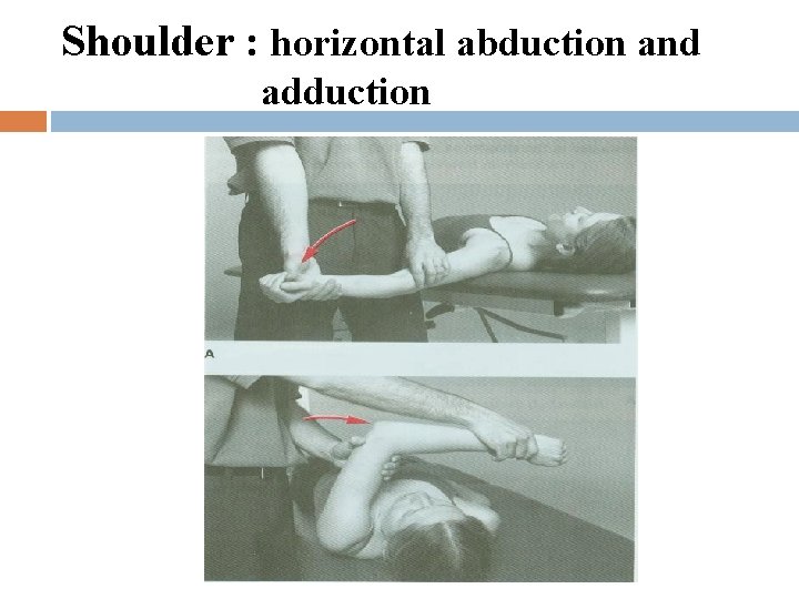 Shoulder : horizontal abduction and adduction 