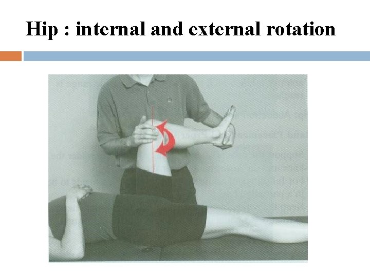Hip : internal and external rotation 
