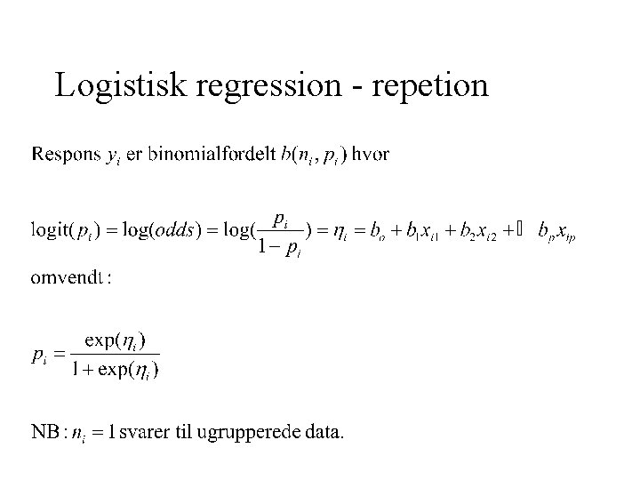 Logistisk regression - repetion 