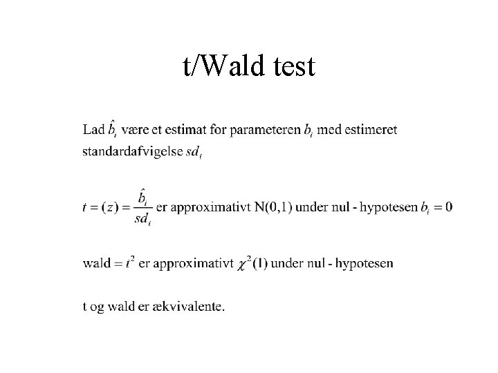 t/Wald test 