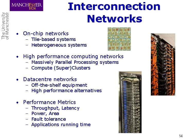 Interconnection Networks • On-chip networks – Tile-based systems – Heterogeneous systems • High performance