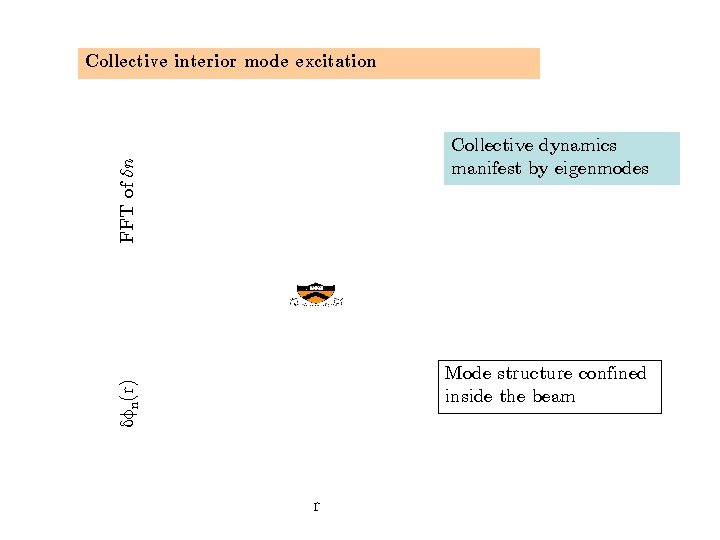 Collective interior mode excitation FFT of n Collective dynamics manifest by eigenmodes n(r) Mode