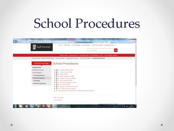 School Procedures 