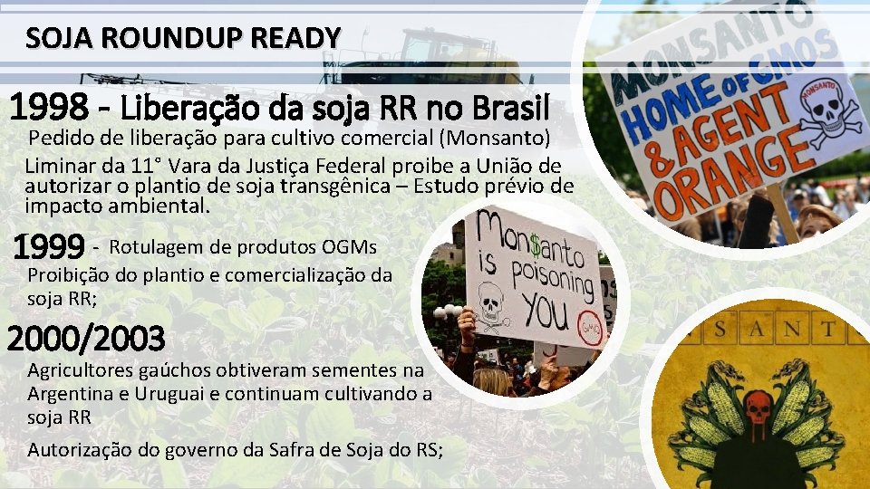 SOJA ROUNDUP READY 1998 - Liberação da soja RR no Brasil Pedido de liberação