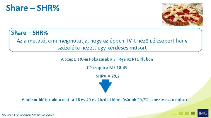 Share – SHR% Az a mutató, ami megmutatja, hogy az éppen TV-t néző célcsoport