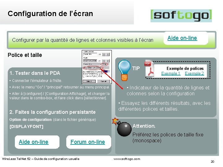 Configuration de l’écran Configurer par la quantité de lignes et colonnes visibles à l’écran