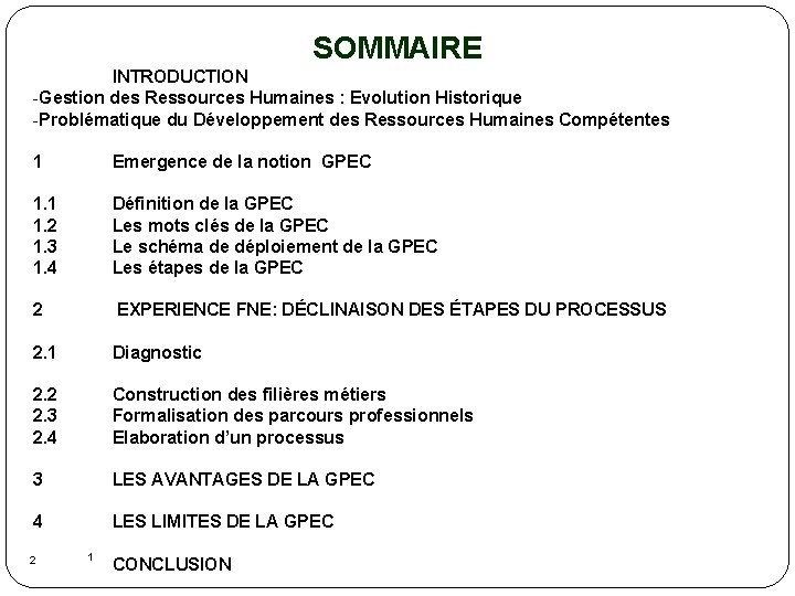 SOMMAIRE INTRODUCTION -Gestion des Ressources Humaines : Evolution Historique -Problématique du Développement des Ressources