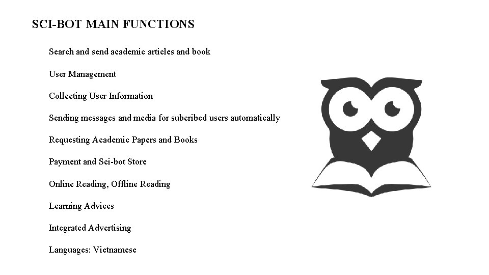 SCIBOT THE FIRST CHATBOT FOR ELECTRONICAL LIBRARY ELECTRONICAL