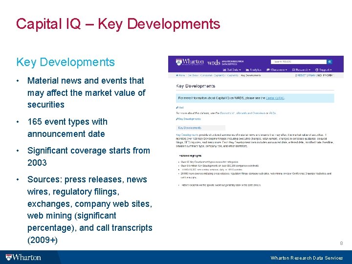 Capital IQ – Key Developments • Material news and events that may affect the Capital IQ – Key Developments • Material news and events that may affect the