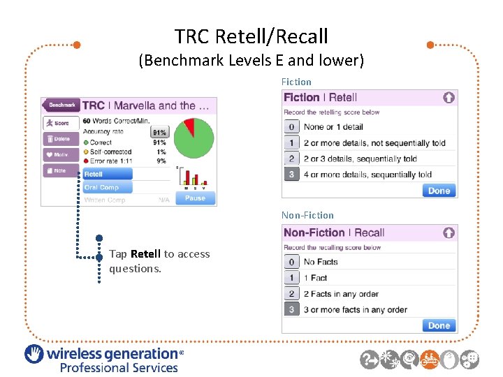 TRC Retell/Recall (Benchmark Levels E and lower) Fiction Non-Fiction Tap Retell to access questions.