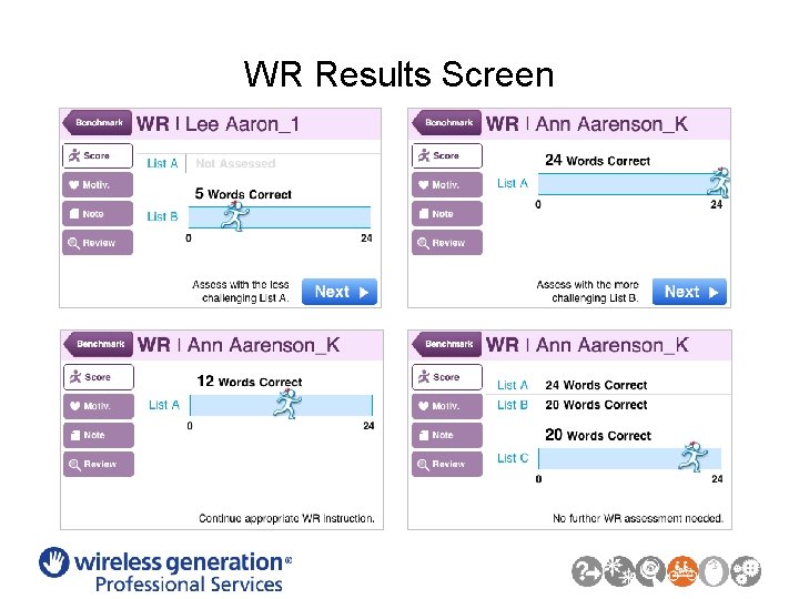 WR Results Screen 