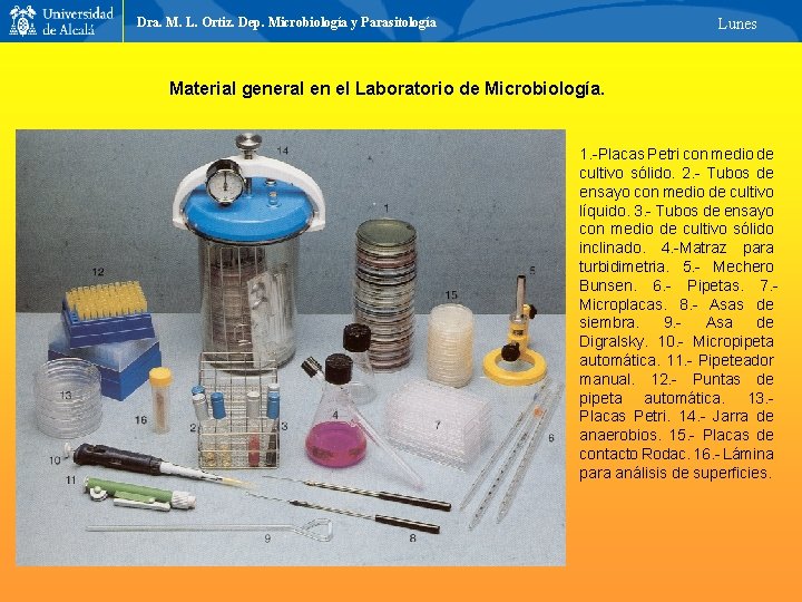 Dra M L Ortiz Dep Microbiologa y Parasitologa