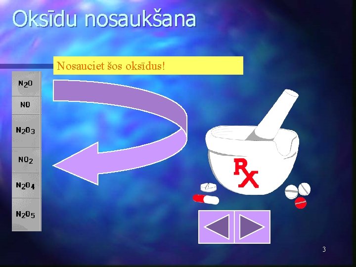 Oksīdu nosaukšana Nosauciet šos oksīdus! 3 